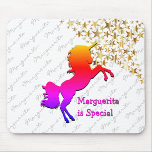 White UNICORN Personalised Keepsake Mouse Pad