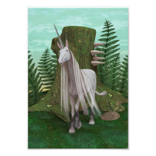 White Unicorn Photo Print