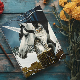 White Unicorn Tabby Cat Fantasy Planner