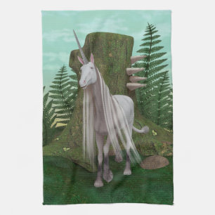 White Unicorn Tea Towel