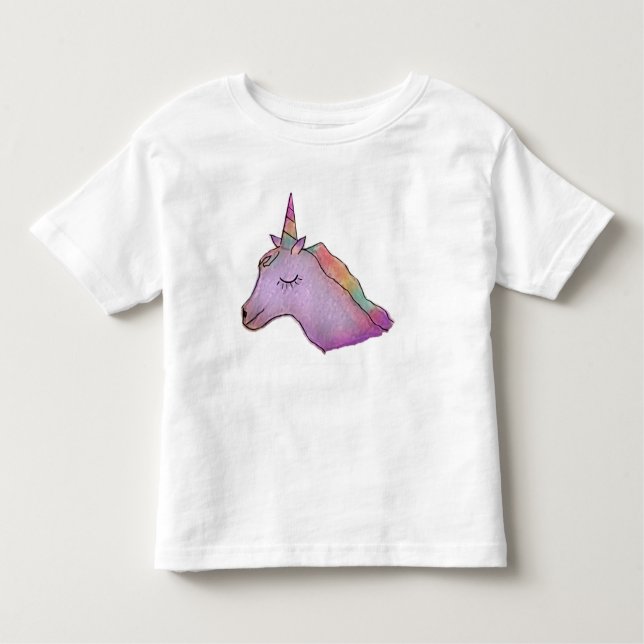 White unicorn tee for toddlers (Front)