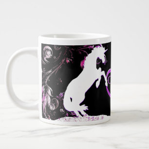 White Unicorn V (Colourful Splash) Large Coffee Mug