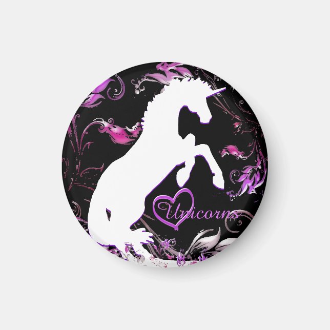 White Unicorn V (Colourful Splash) Magnet (Front)