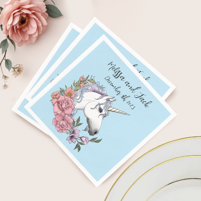 White Unicorn Wedding Napkin (Creator Uploaded)