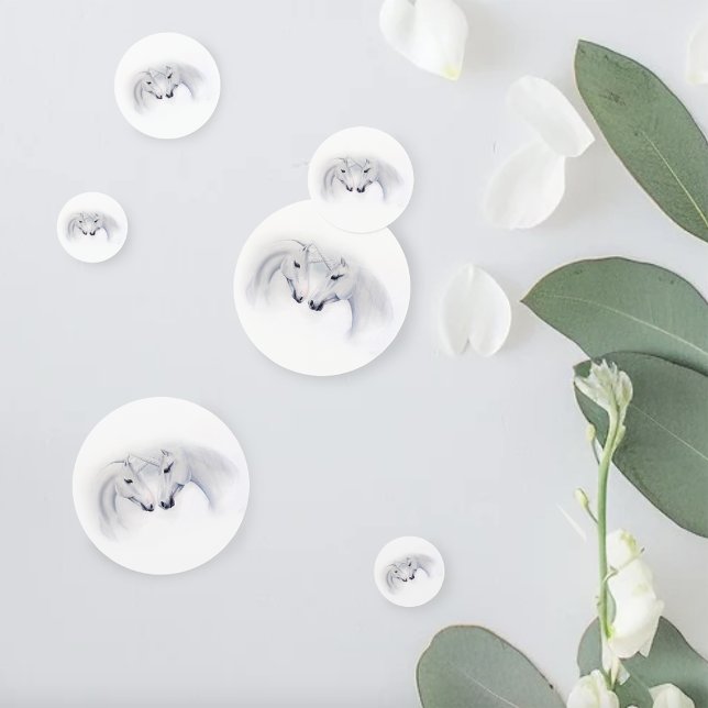 White Unicorns Love Couple Confetti (Creator Uploaded)