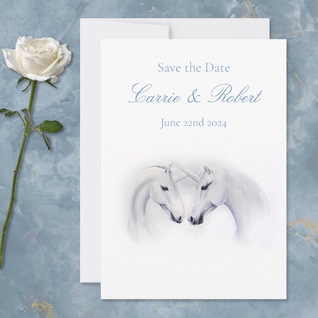 White Unicorns Love Couple Invitation (Creator Uploaded)