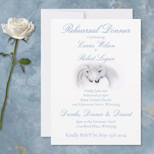 White Unicorns Love Couple Invitation (Creator Uploaded)