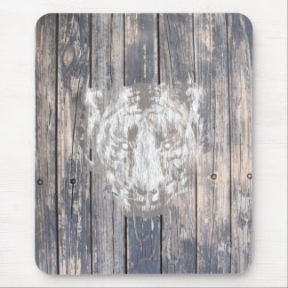 White Urban Tiger Mouse Pad