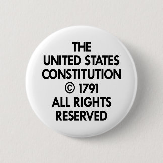 White Us Constitution Reserved 6 Cm Round Badge