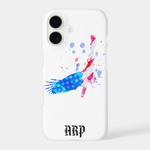 *~* White USA Flag Eagle American Red White Blue