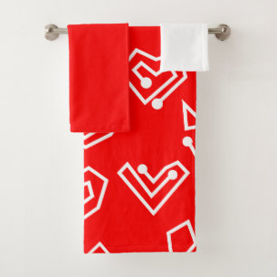White Valentine's Mazes Bath Towel Set