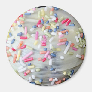 White Vanilla Frosting and Sprinkles Magnet