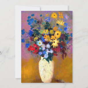 White Vase with Flowers Odilon Redon Announcement