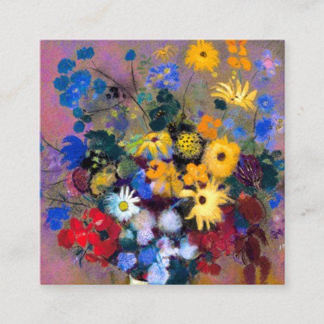 White Vase with Flowers Odilon Redon Enclosure Card (Front)
