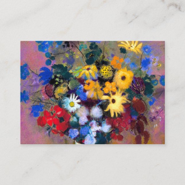White Vase with Flowers Odilon Redon Enclosure Card (Front)