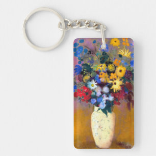 White Vase with Flowers Odilon Redon Key Ring
