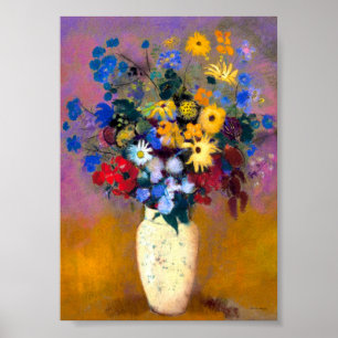 White Vase with Flowers Odilon Redon Poster