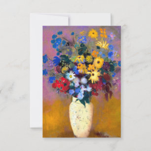 White Vase with Flowers Odilon Redon Thank You Card