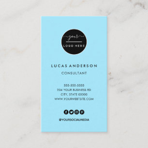 White vertical custom logo modern professional bus business card