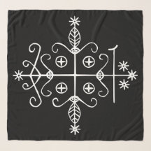 White Veve of Papa Legba on Black