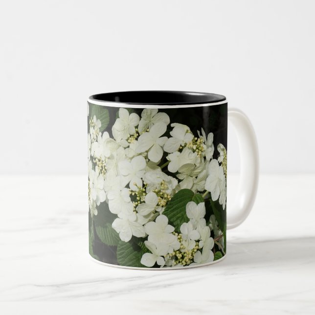 White Viburnum Two-Tone Coffee Mug (Front Right)