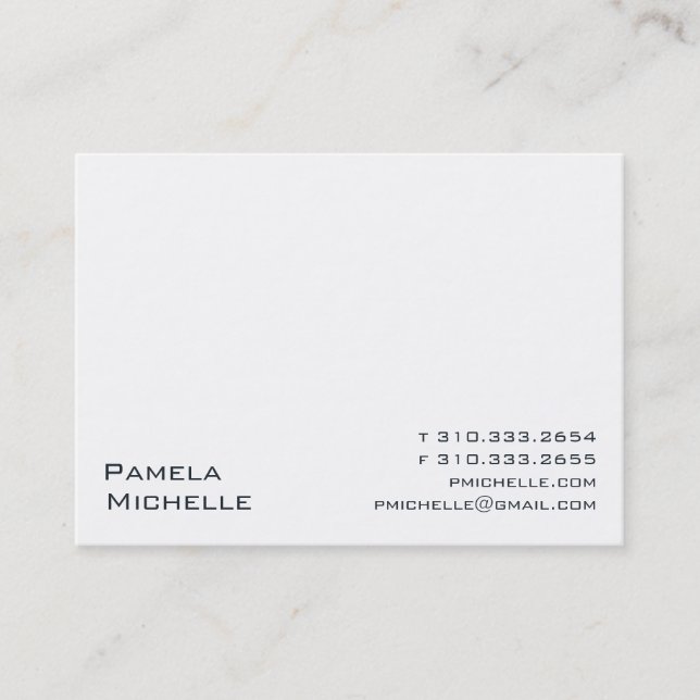 White VIII Business Card (Front)