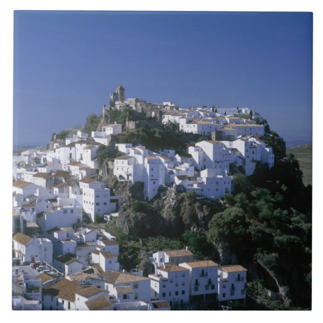 White Village of Casares, Andalusia, Spain Tile (Front)