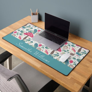 White Vintage Cottagecore Desk Mat