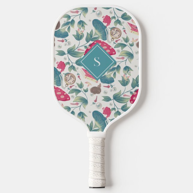 White Vintage Cottagecore Pickleball Paddle (Front)