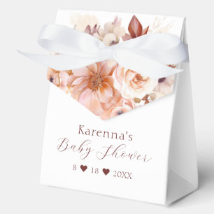 White Vintage Floral Fall Baby Shower Favour Box