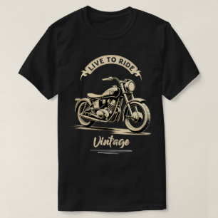 white vintage motorcycle design T-Shirt