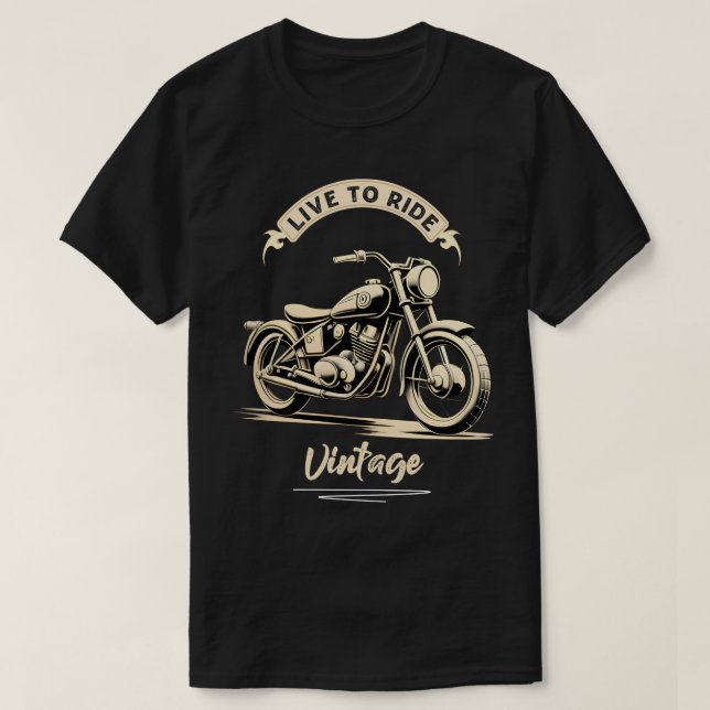 white vintage motorcycle design T-Shirt (Design Front)
