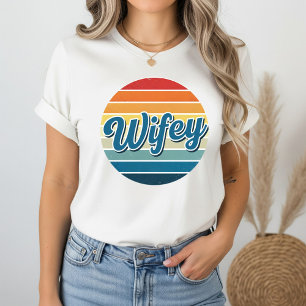 White Vintage Retro Wifey T-Shirt - Classic Casual