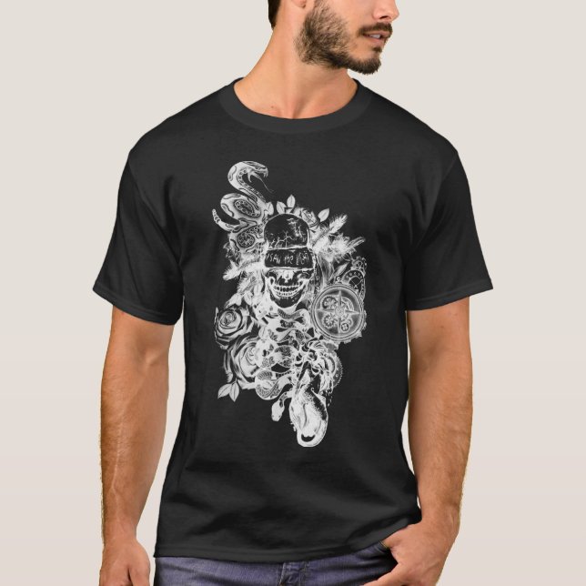 White Vintage Skull T-Shirt (Front)