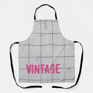 White Vintage Tiles 80s 70s 60s retro used look Apron