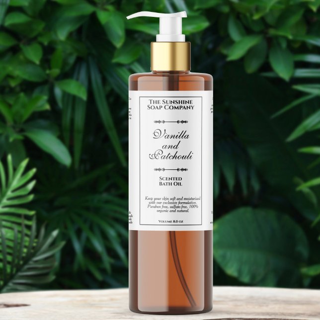 White vintage waterproof cosmetics bottle label (Creator Uploaded)