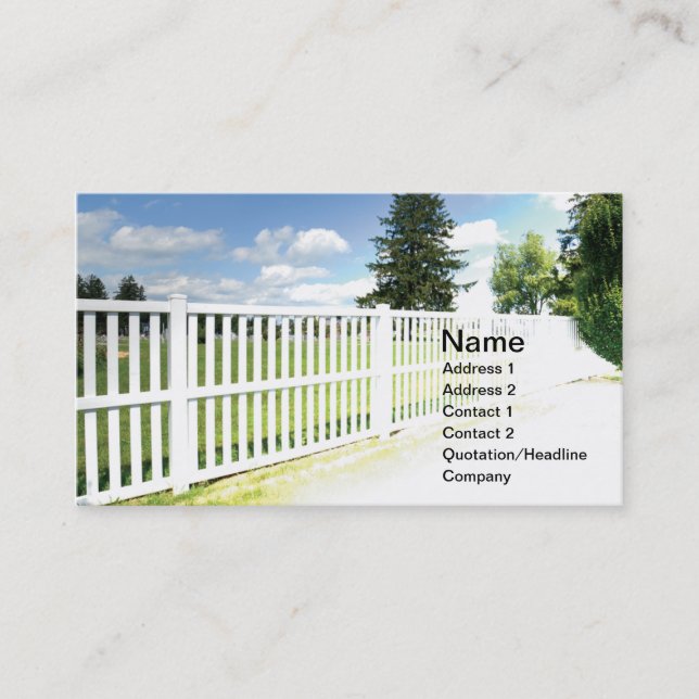 white vinyl fence business card (Front)