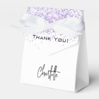White violet glitter sparkles name thank you