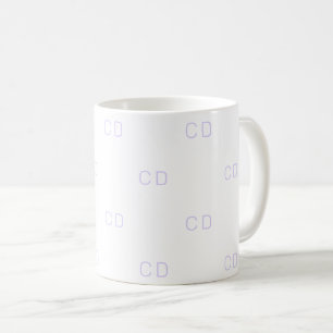 White violet monogram initials pattern coffee mug