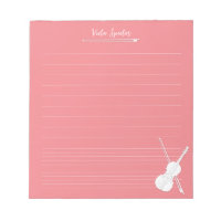 White Violin Personalised Music Lesson Rose Pink