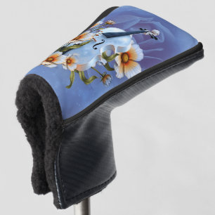 White Violin with Flowers – Elegant Music & Nature Golf Head Cover