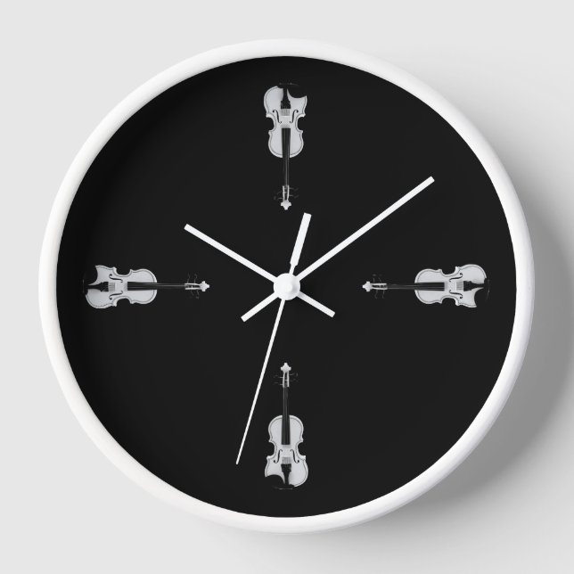 White Violins Clock (Front)