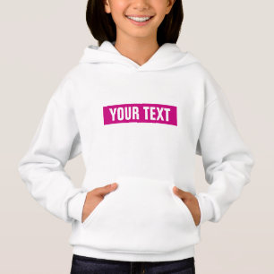 White Viva Magenta Customise Name Text Girls