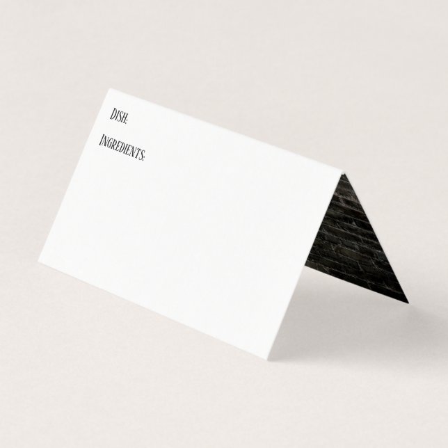 White w Dark Brick Image Inside Recipe Tent Cards (Front)