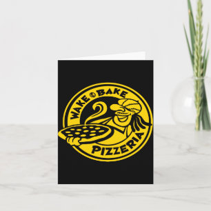 White Wake Bake Zza Logo  Card