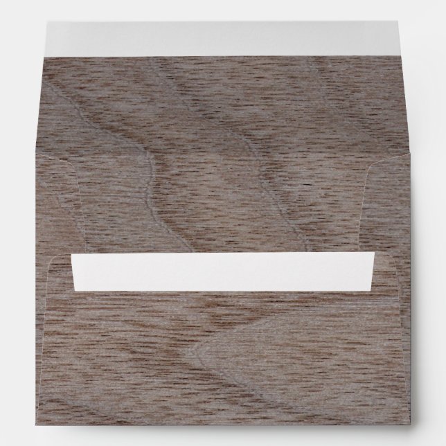 White Walnut Wood Grain Look Envelope (Back (Bottom))