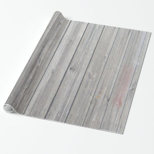 White Wash Barn Wood Country Rustic Wrapping Paper