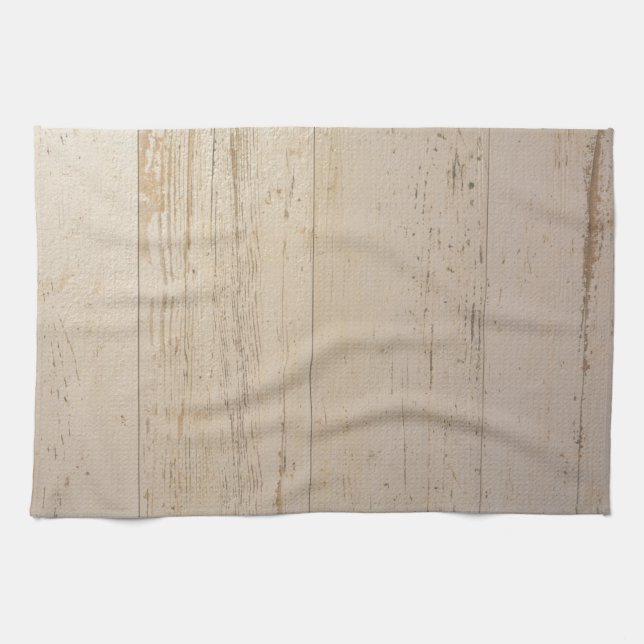 White Washed Textured Wood Grain Tea Towel (Horizontal)