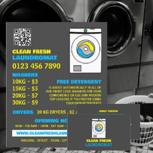White Washer, Laundromat, Cleaning Service Business Card
