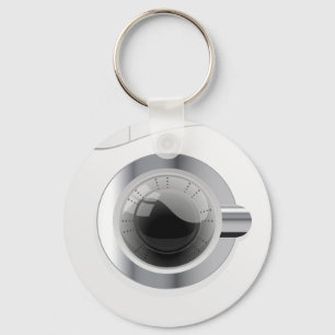 White Washing Machine Key Ring